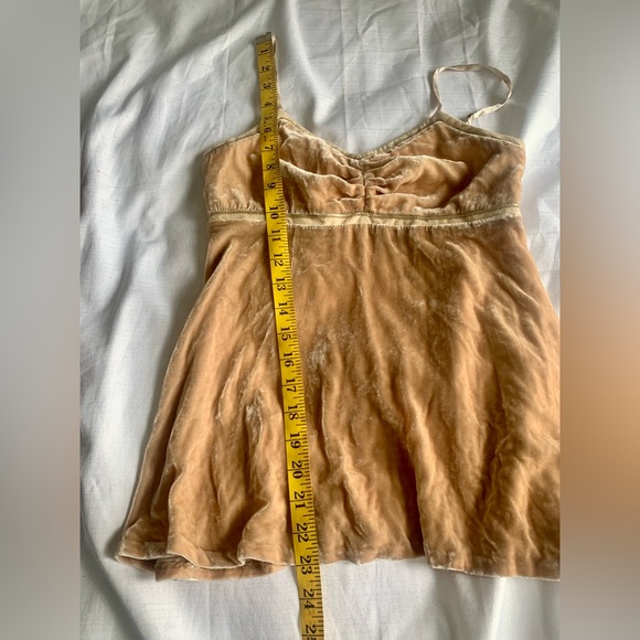 How & Wen Vintage Y2K Velvet Silk Cami Babydoll Top NWT - Picture 3 of 11